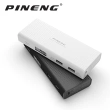 Pineng PowerBank 10000mAh New Version External Battery Portable Mobile Charger Dual USB Port with LED Screen and LED Light