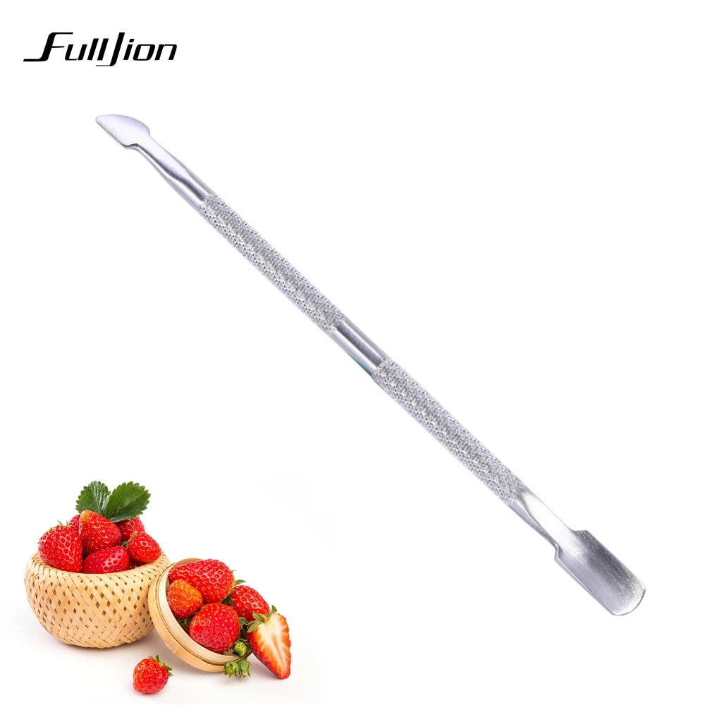 

Fulljion Double Head Cuticle Pusher Stainless Steel Finger Dead Skin Push Cuticle Remover Cleaner Nail Art Care Manicure Tools