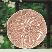 Exotische rund ceramic disc/Kreative obst dessert teller/home dekor erleichterung lotus gerichte 16,5 cm durchmesser