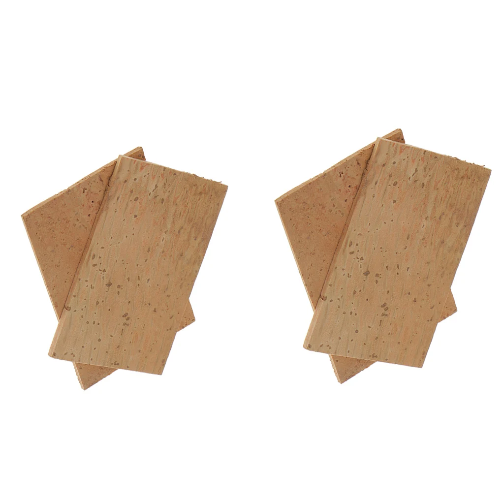 4Pcs 61 x 40 x 2mm Natural Saxophone Neck Cork Sheet for Soprano/Tenor/Alto Sax Parts