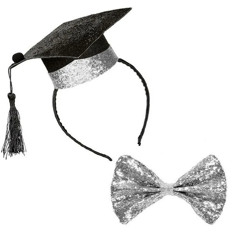 Class of 2021 Photo Booth Props Hairband Headband Hair Clasp Doctoral Cap Bow Tie for Graduation Party Decoration Wedding Decor | Дом и сад