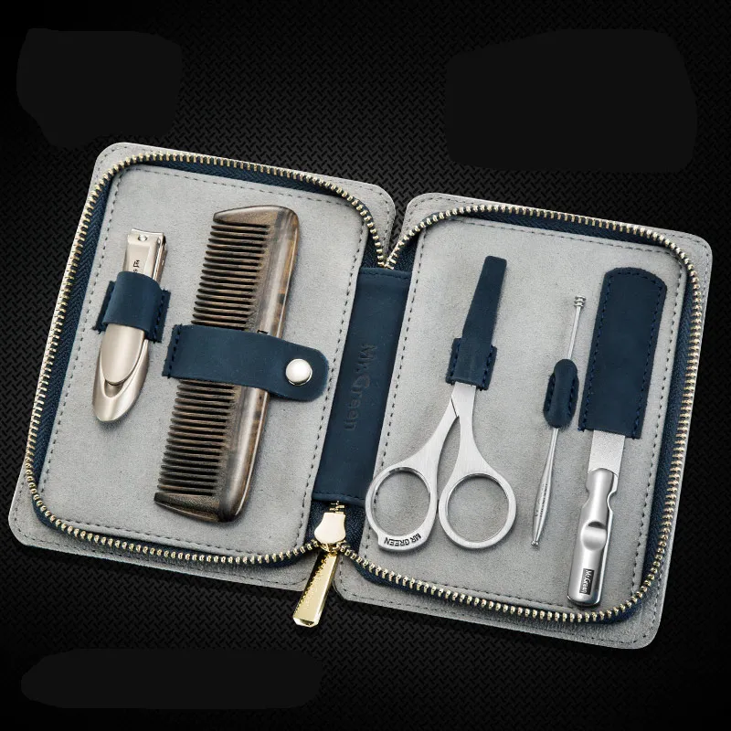 

MR.GREEN family dedicated grooming kit manicure professional stainless steel nail clippers5pc/set clean ear nose hair comb tool