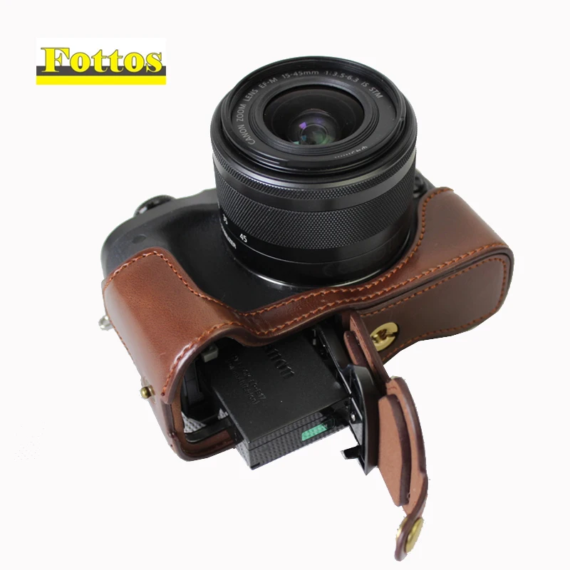 PU Leather Case camera bag For Canon EOS M6 M 6 Half Body Set
