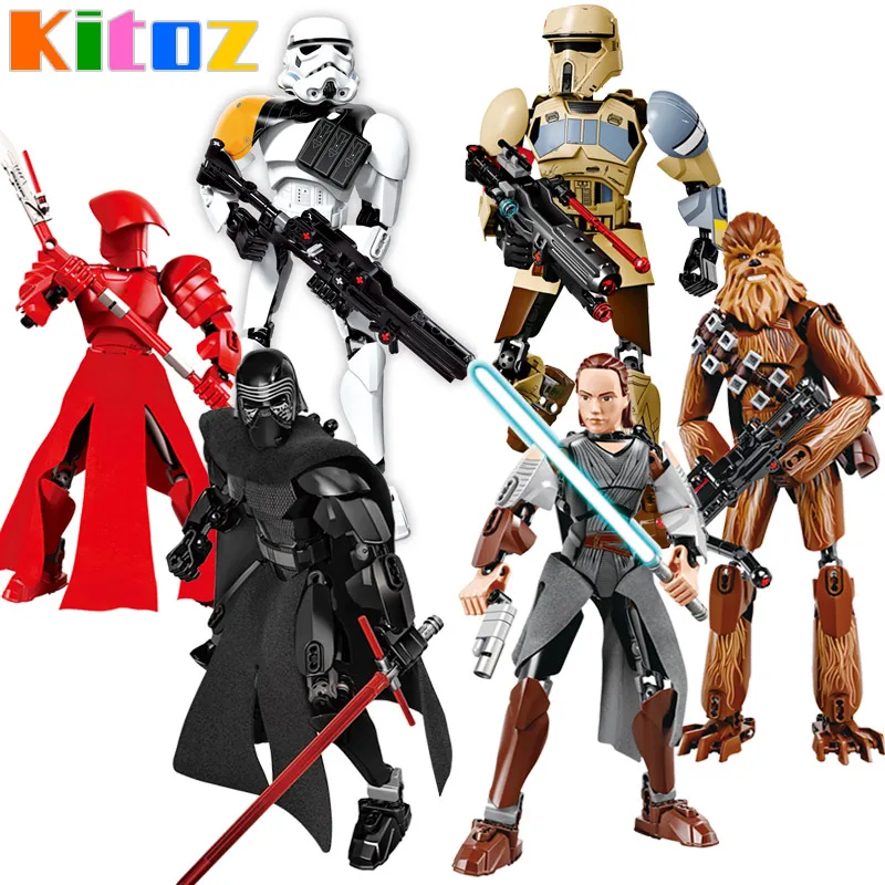 

Star Space War The Last Jedi Buildable Figure Finn Rey Kylo Ren Scout Trooper Luke Skywalker Scout Trooper Building Block Toy