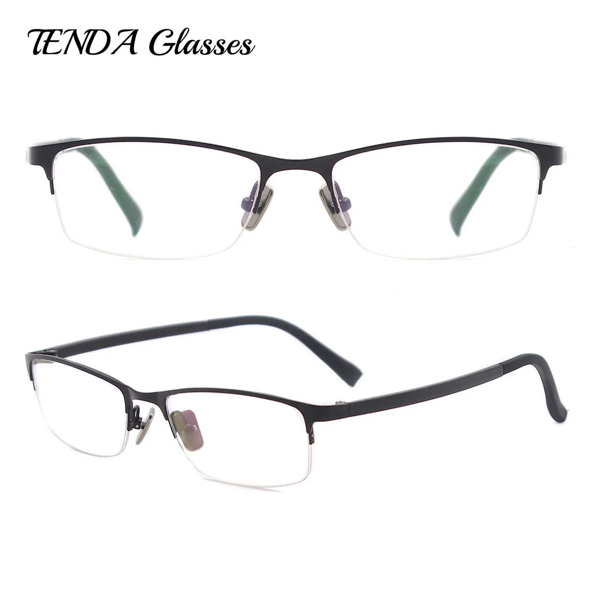 

Metal Half Rim Oval Spectacles Men and Women Eyewear Glasses Frame For Prescription Lenses of Myopia Reading Progressive