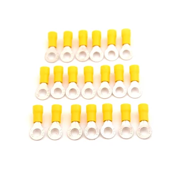 

20pcs yellow Ring insulated terminal Cable Wire Connector Electrical Crimp Terminal 4.0-6.0mm2 12-10AWG
