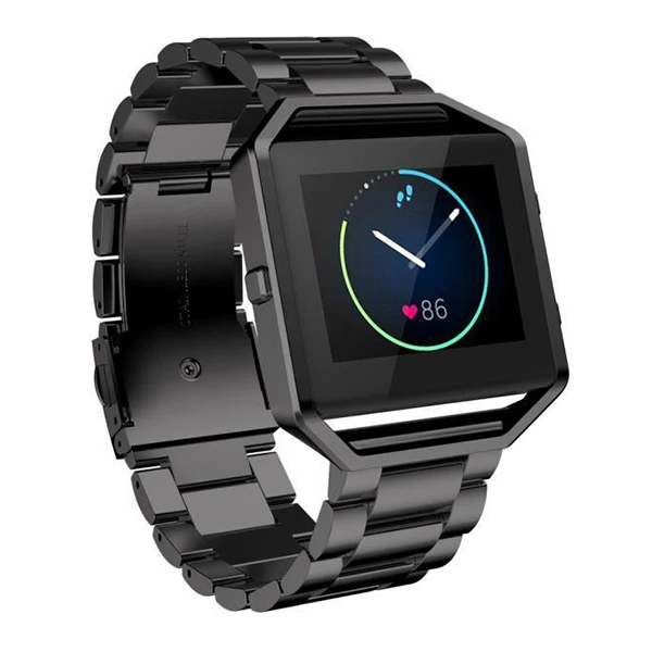 

Stainless Steel Band Strap Metal Frame for Fitbit Blaze Smart Fitness Tracker black