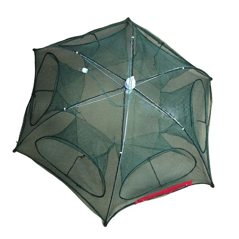 6 Holes 4-20 Holes Automatic Folding Fishing Net Shrimp Cage Nylon Foldable Crab Fish Trap Cast Net Cast Folding Fishing Network Pesca 6 - Цвет: 6 Holes