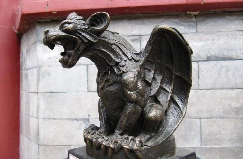 

8 Classic Great Pure Bronze Copper & Marble ferocity hobgoblin beast Art Statue