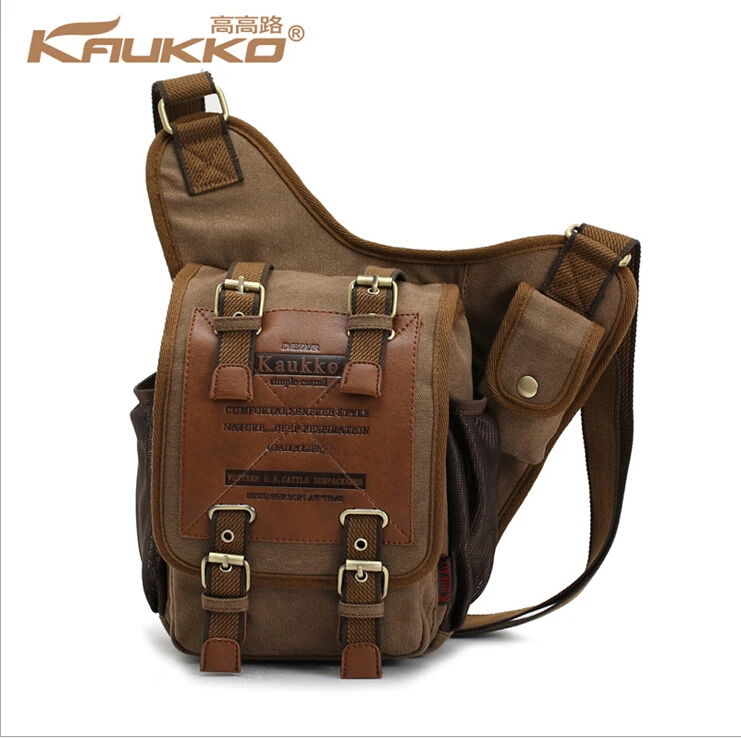 

KAUKKO brand retro vintage canvas bag men messenger bag man cross body bags free shipping