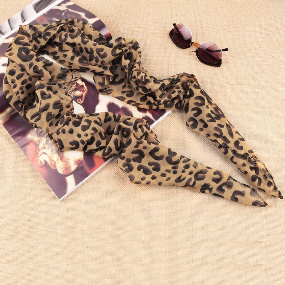 Новые квадратные шарфы Модный дизайн длинный сексуальный леопардовый шарф женский теплый животный принт шаль с леопардовым рисунком