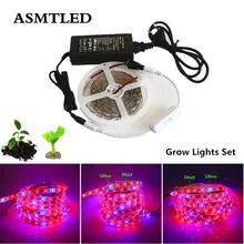 DC12V, для детей от 1 года до 5 лет м светодиодный завода светать гибкие светодиодные ленты Комплект 3:1 4:1 5:1 красные, синие Водонепроницаемый+ Питание+ переключатель для парниковых гидропоники