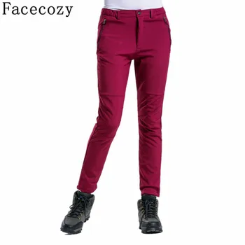 

Facecozy Women Winter Outdoor Hiking&Camping Pant Female Autumn Softshell Hunting Sport Pants Windproof Climbing Trouser