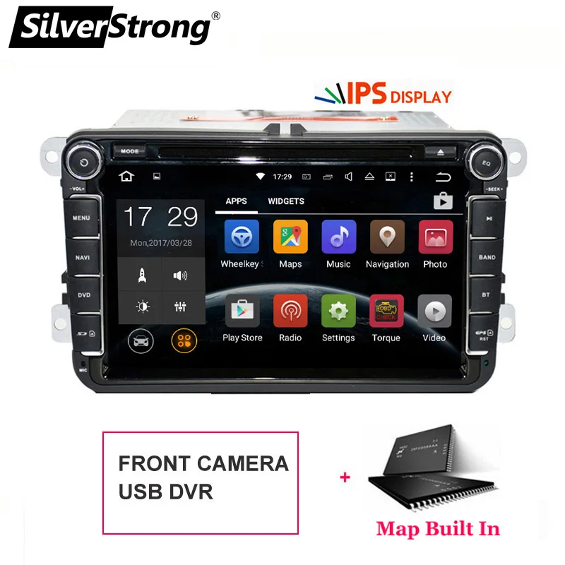 SilverStrong 2Din ips ANDROID9.0 автомобильный DVD для VW Android для Volkswagen для Passat для гольфа для Polo/Octavia радио для Skoda 801 - Цвет: 801X30 DVR