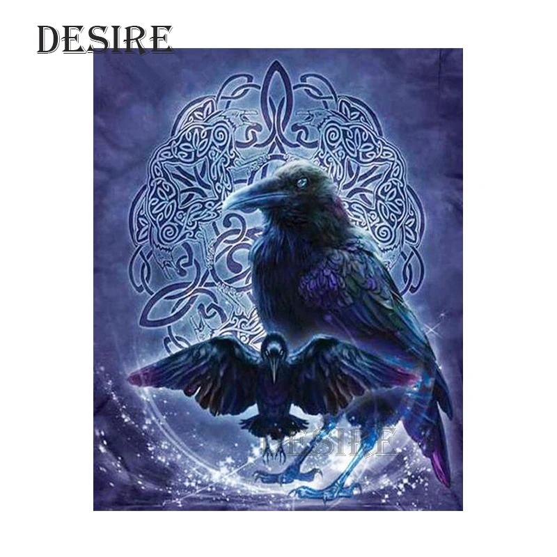 

Desire Diamond Painting Cross Stitch Black Crow Birds Forest Square Mosaic Drill Picture Rhinestone DIY Diamond Embroidery PT585