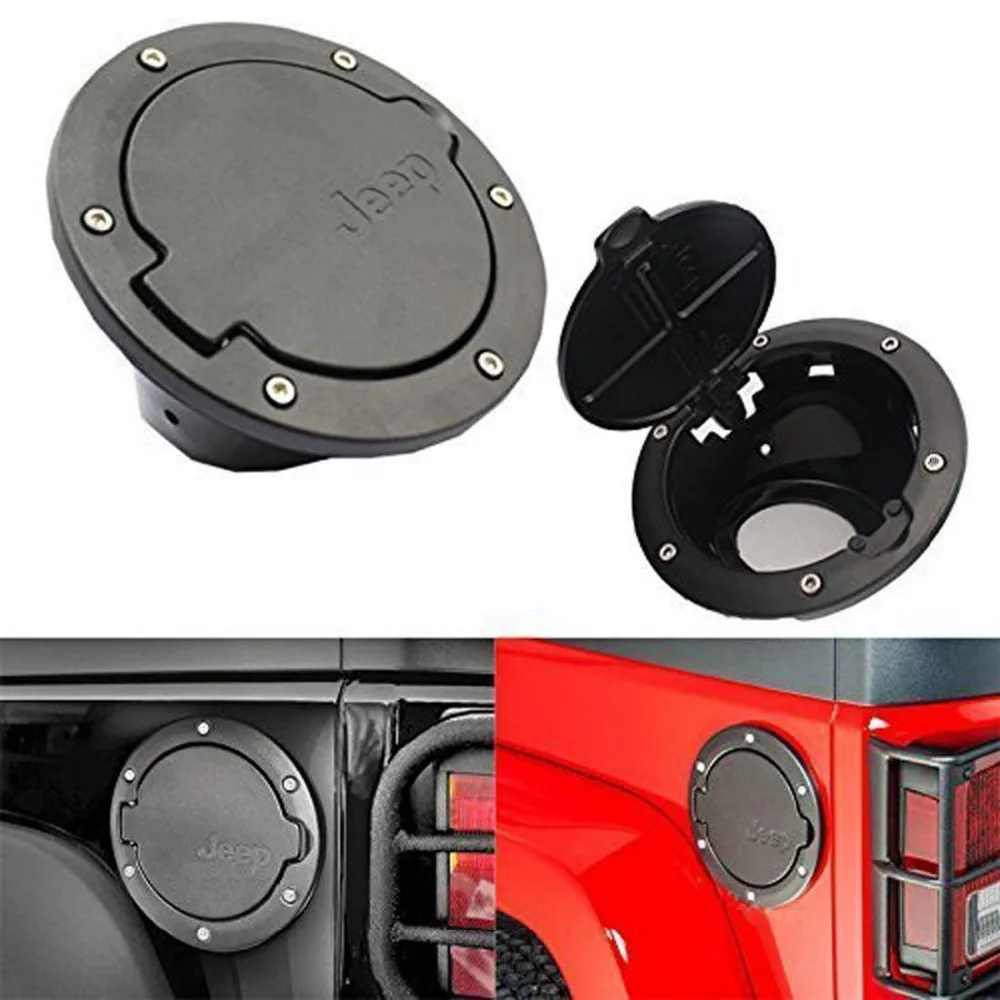 Fuel Filler Door Cover Gas Tank Cap For Jeep Wrangler JK & Unlimited