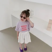 Летняя Милая Свободная юбка-штаны в горошек для маленьких девочек 1-6 лет, милые детские хлопковые повседневные шорты, детская одежда