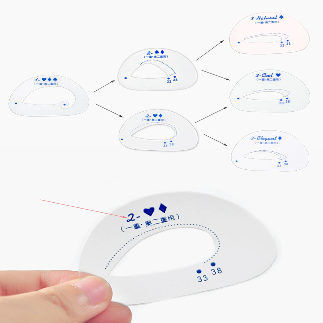 

Eyes Makeup Template Card 6pcs/set Eyeshadow Stencil Cosmetic Groom Steps Model Easy Quick Make Up Shaping Guide DIY Beauty Tool