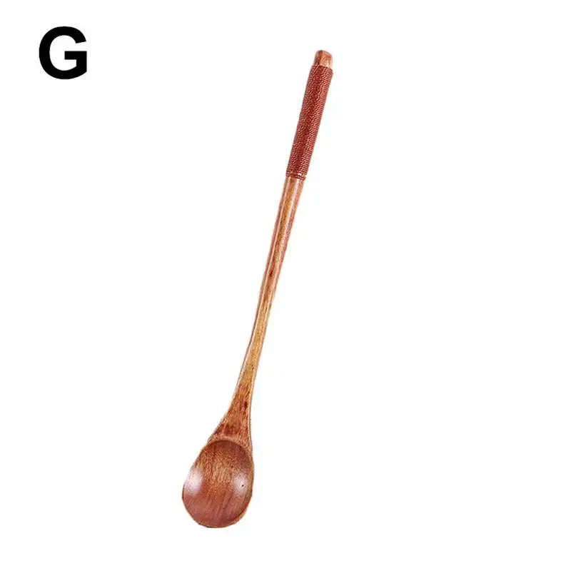 Органическая Бамбуковая кофейная чайная ложка-мешалка приготовление сервировка набор посуды деревянная мешалка мини антипригарная палочки - Цвет: G