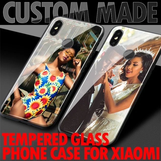 Cheap Customized picture Custom made DIY Pattern Tempered Glass Silicone Phone Case Cover For Xiaomi Mi 6 Mi8 SE Mi Mix2 Mix2S Max 3