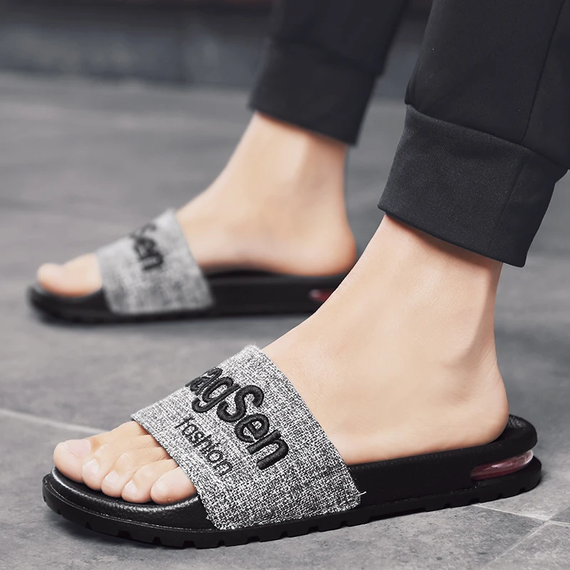 

ROMMEDAL Slippers Summer Men Casual Shoes Comfortable Sandals Slippers Non-Slip Bathroom Home 2019 Brand Slides Flats Tenis