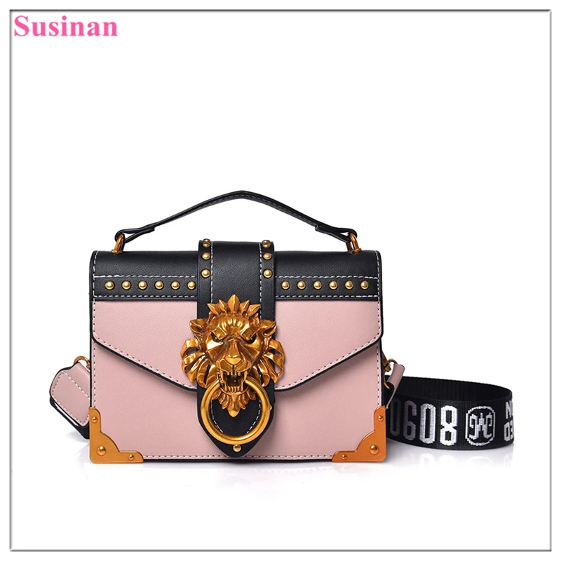 

Flap handbag leather crossbody bags for women 2019 fashion female shoulder bag red small Messenger bag ladies Pink tote rivet