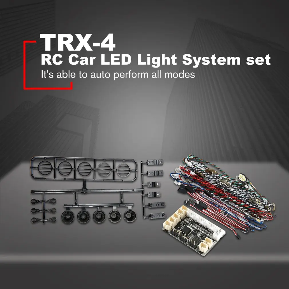 

Exquisite TRX-4 Simulated Guard Crawler LED Light System Front & Rear Lamp Group for TRX-4 Land Rover Defender