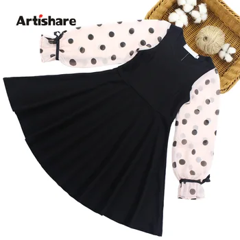 

Dresses For Girls Long Sleeve Dot Vestidos For Children Spring Autumn Dress For Girl Teenage Kids Clothes Girls 6 8 10 12 13 14