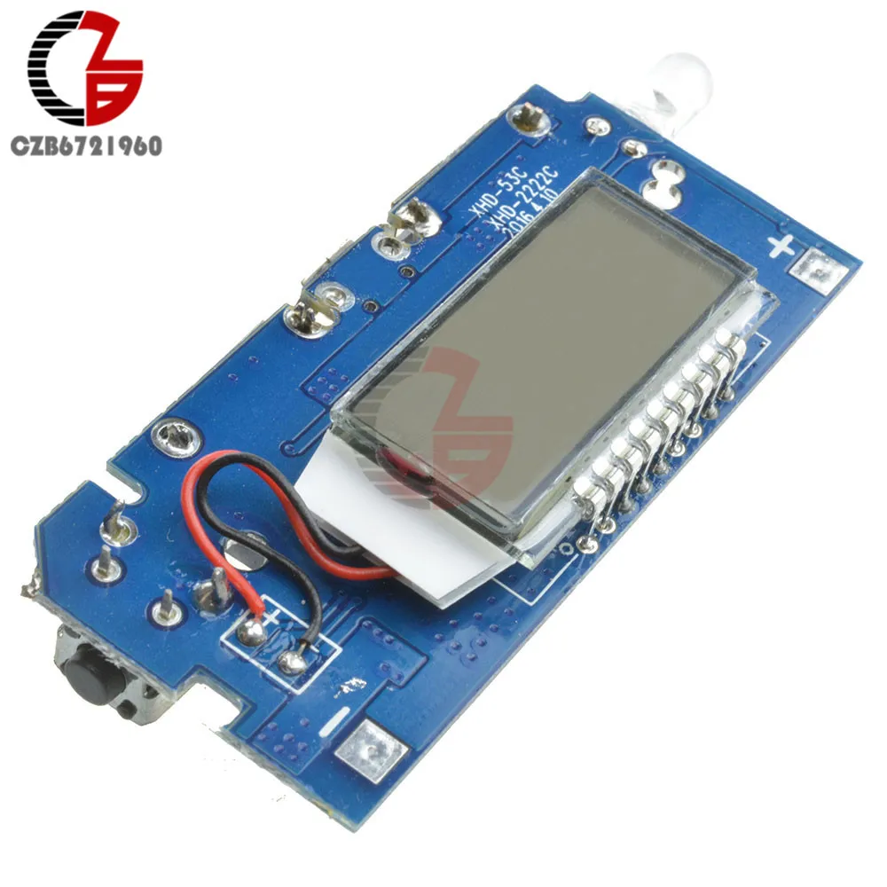 

5V 18650 Dual USB 1A 2.1A 18650 Battery Charger Board Mobile Power Bank Charging Module PCB LCD Display for Arduino DIY