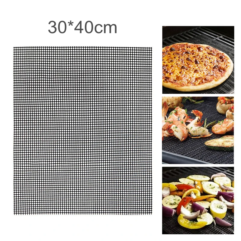

1pcs Reusable BBQ Grill Mesh Mat Non-stick Barbecue Teflon Grilling Mesh Mat Liner Outdoor BBQ Accessories 30*40cm