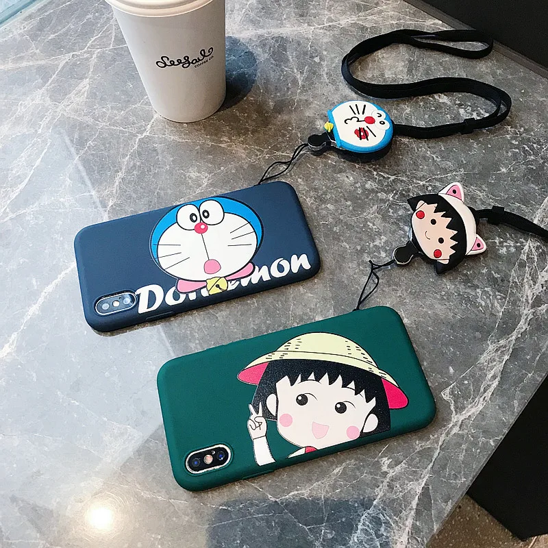 NEW Cute 3D Doraemon Chi bi Maruko Big head Soft TPU Case For iPhone XS XR