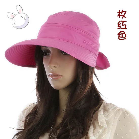 Summer Fashion Korean Style Bowknot Big Visor Cap Color Matching Beach
