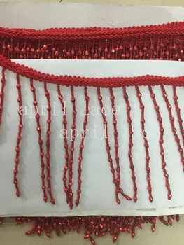 

yy025 # 10yards /bag red color 10cm width ribbon fringe tassel for curtain /garment/decorative/home /dress decoration