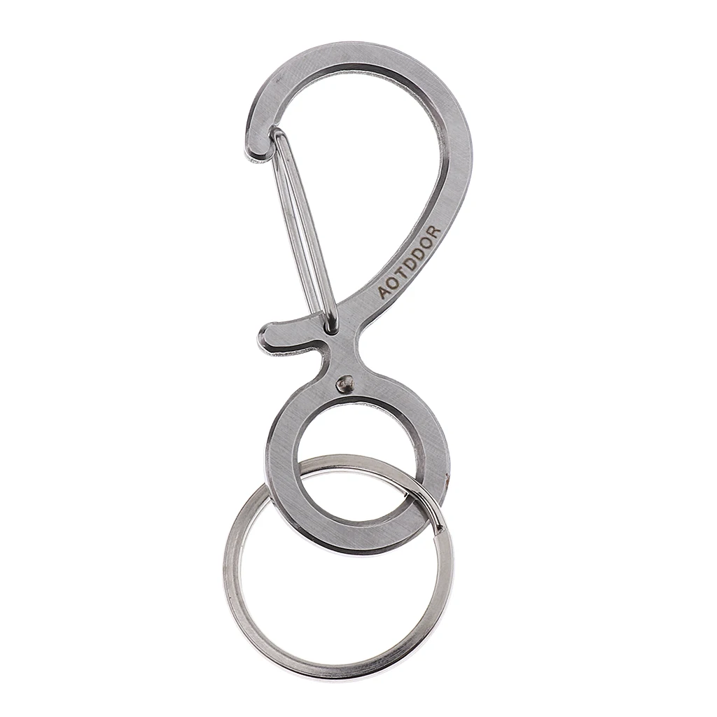 Mini Quick Release Snap Hook and Key Ring Key Organizer Holder for Men and Women TI-EDC Titanium Keychain Carabiner Clip
