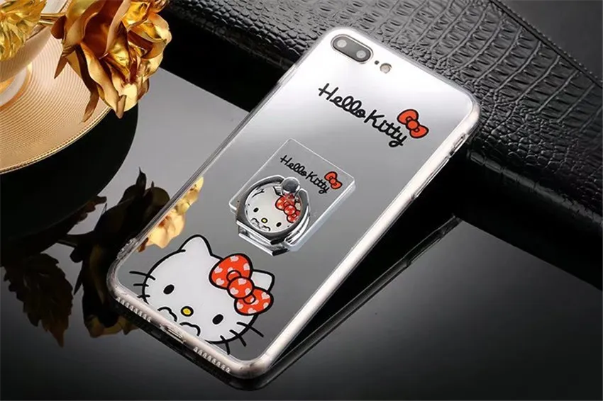 Note 8 note 9 для samsung S9 Чехол samsung note 8 9 зеркальный мультяшный hello kitty кольцо держатель чехол для телефона для samsung S9 Plus S8 чехол