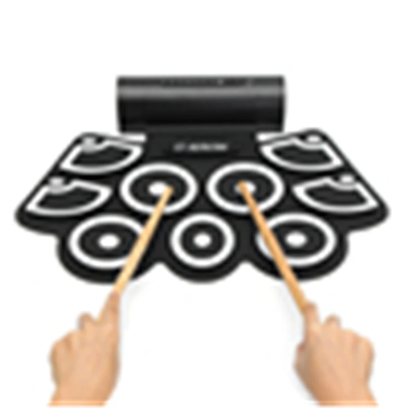 

9 Key Electronic USB Roll-Up Drum Kit Built-in Speakers Pedals Drumsticks USB Drum Professional Portable USB Drum Kit