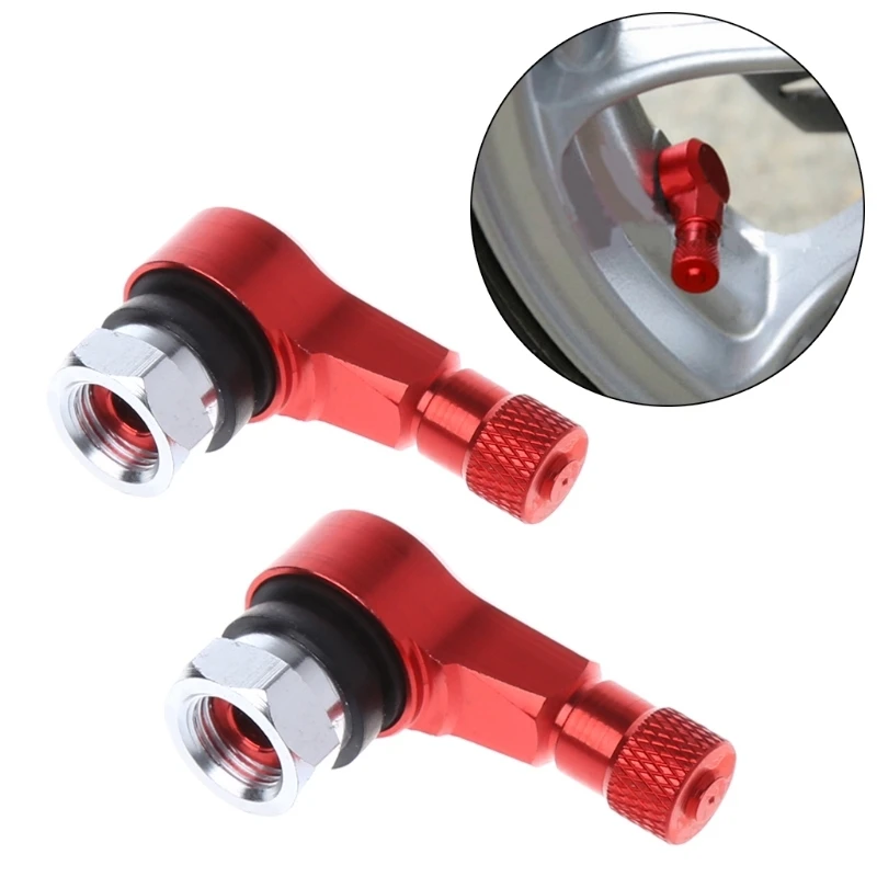 

NoEnName_Null Universal Wheels Valve Stems Motorcycle Aluminum Wheels Tire Valve Stems Caps 90 Degree Car-Styling
