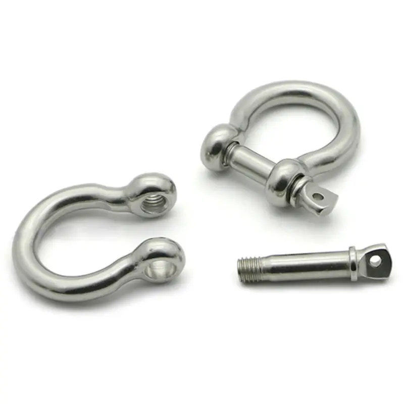 

2pcs M4 D-Ring Screw Pin Anchor Bow Shackle Rigging European Style for Chains Wirerope Bow Shackles Recovery Rigging Tow