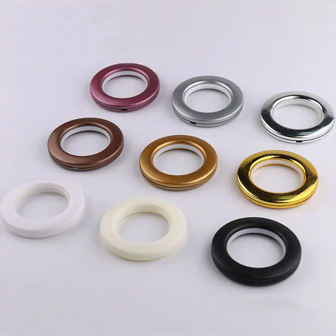 80pcs Curtain Tie Ring Plastic Round Shape Eyelets Ring Clips