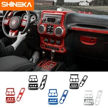 SHINEKA – autocollants de décoration pour Console centrale de tableau de bord de voiture, pour Jeep Wrangler JK 2011 +, ABS