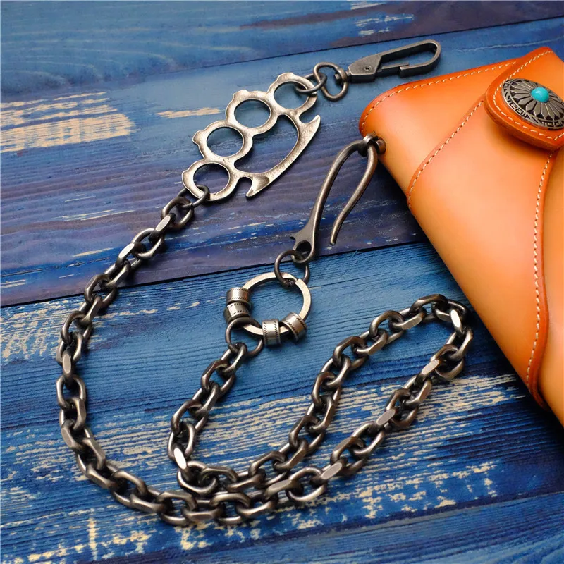 

Fashion Men Jewelry Heavy Waist Biker Wallet Key Chain Rock Metal Hip Hop Gothic Pants Trousers Jean Wallet Leather Chains DR108