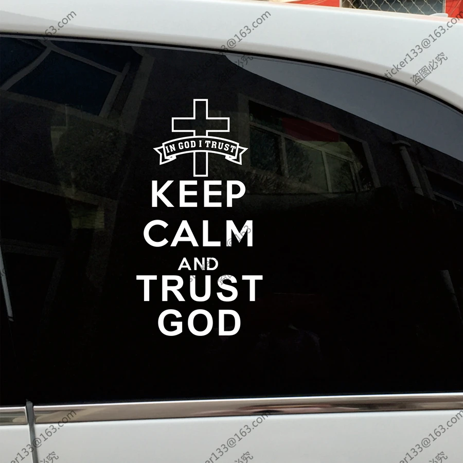Keep Calm And Trust God Jesus Christ Christian Car Truck Decal Bumper