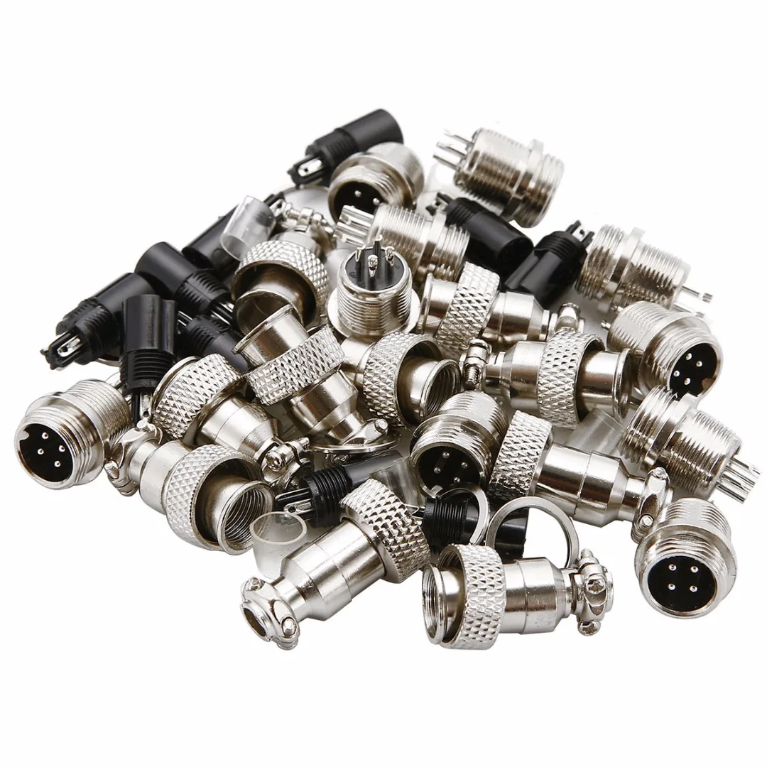 10 Set GX12 2/3/4/5/6 Pins 12mm Aviation Plug Male + Female Socket Connector for Computer Automation Measure Control System