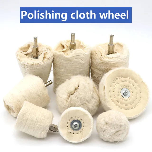 ZtDpLsd 1 Pcs 6mm Shank Cotton Polishing Wheels Cloth Buffing Wheel