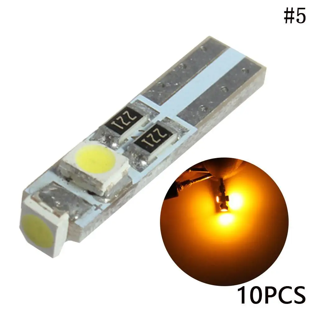10 шт. 3528 3SMD T5 Автомобильный светодиодный клиновидный светильник лампа
