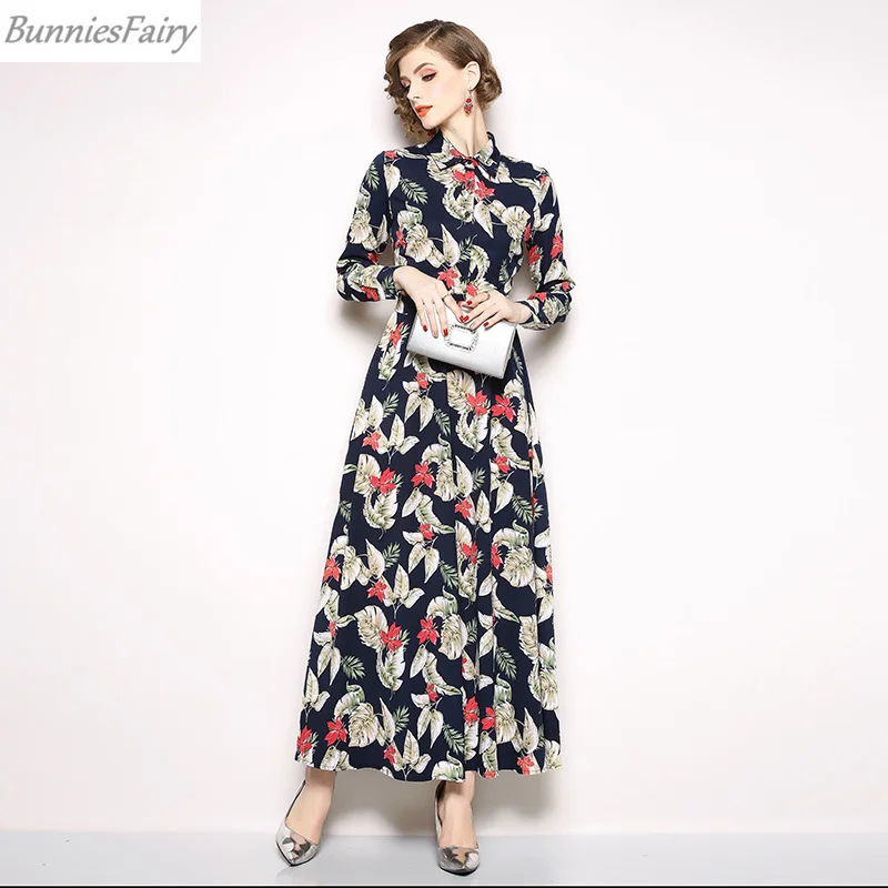 BunniesFairy 2018 Осень Зима Новое Женское платье в стиле знаменитостей тропические