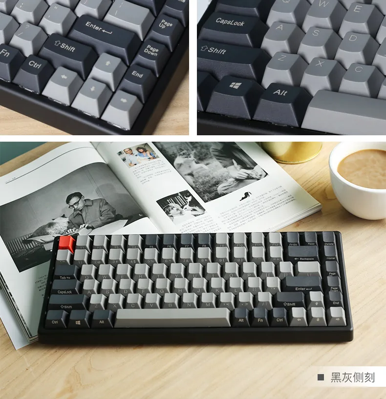 Keycool 84 mini mechanical keyboard cherry mx switch brown PBT keycap mini84 compact game keyboard detachable