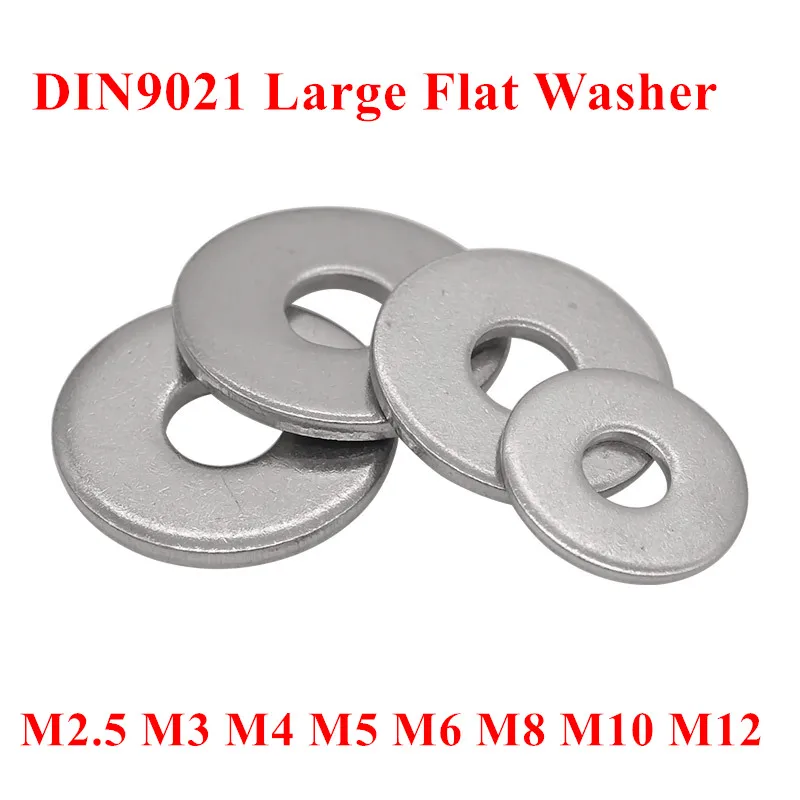 50pcs M2.5 M3 M3.5 M4 M5 M6 M8 Large Flat Washer A2 70/ 304 Stainless