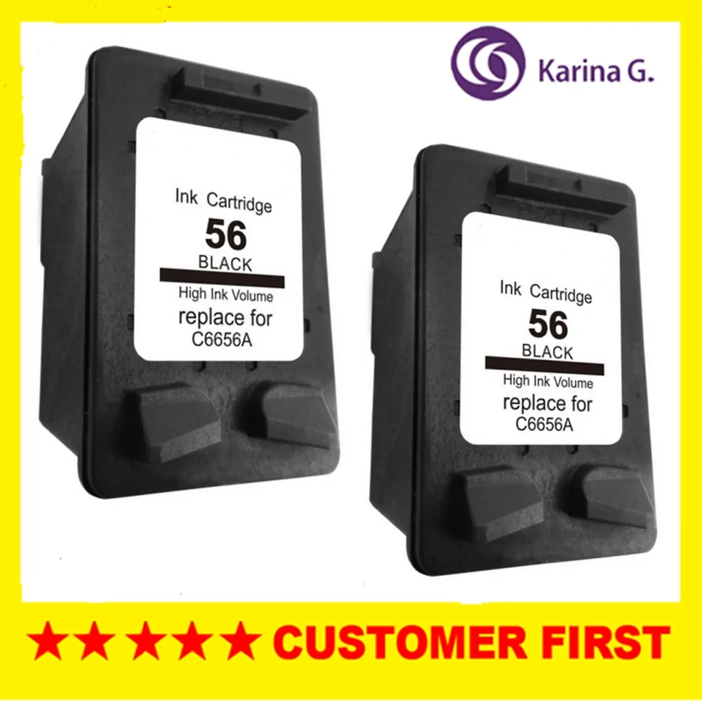

2PCS  Black Ink Cartridges For HP 56 hp56 For HP 450 5150 5550 5650 9650 PSC 1315 1350 2110 2175 2210 2410 printer