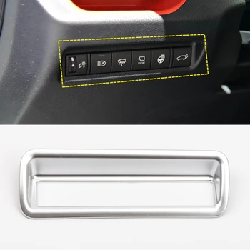 

For Toyota RAV4 XA50 2019 Matte ABS Interior Front Head Light Headlamp Switches Button Cover Trim 1pcs